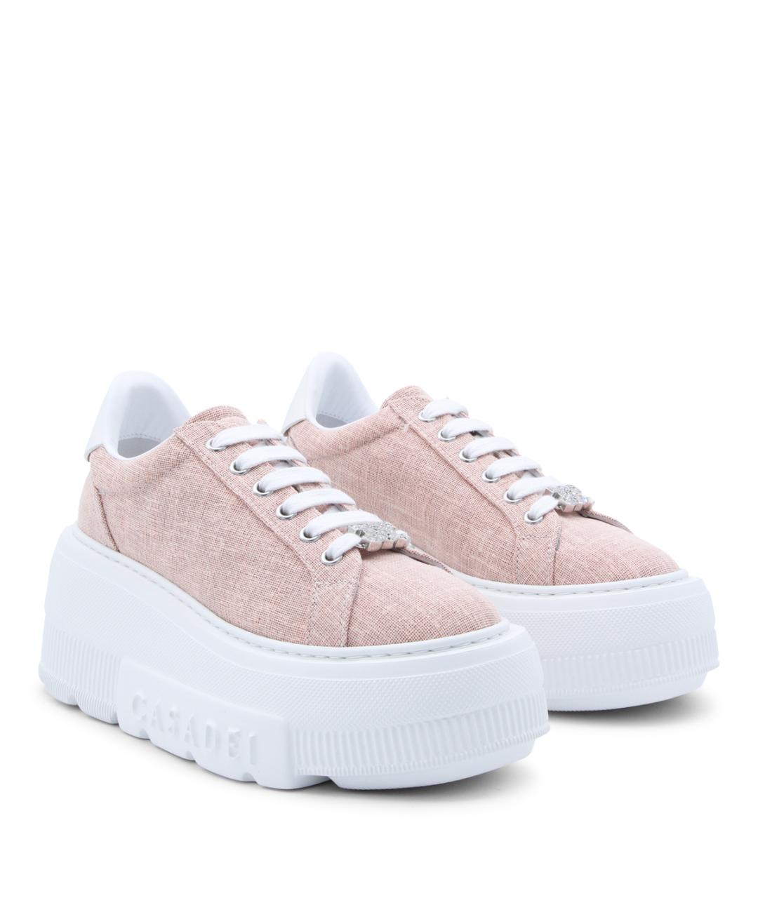 CASADEI Розовые текстильные кроссовки, фото 2