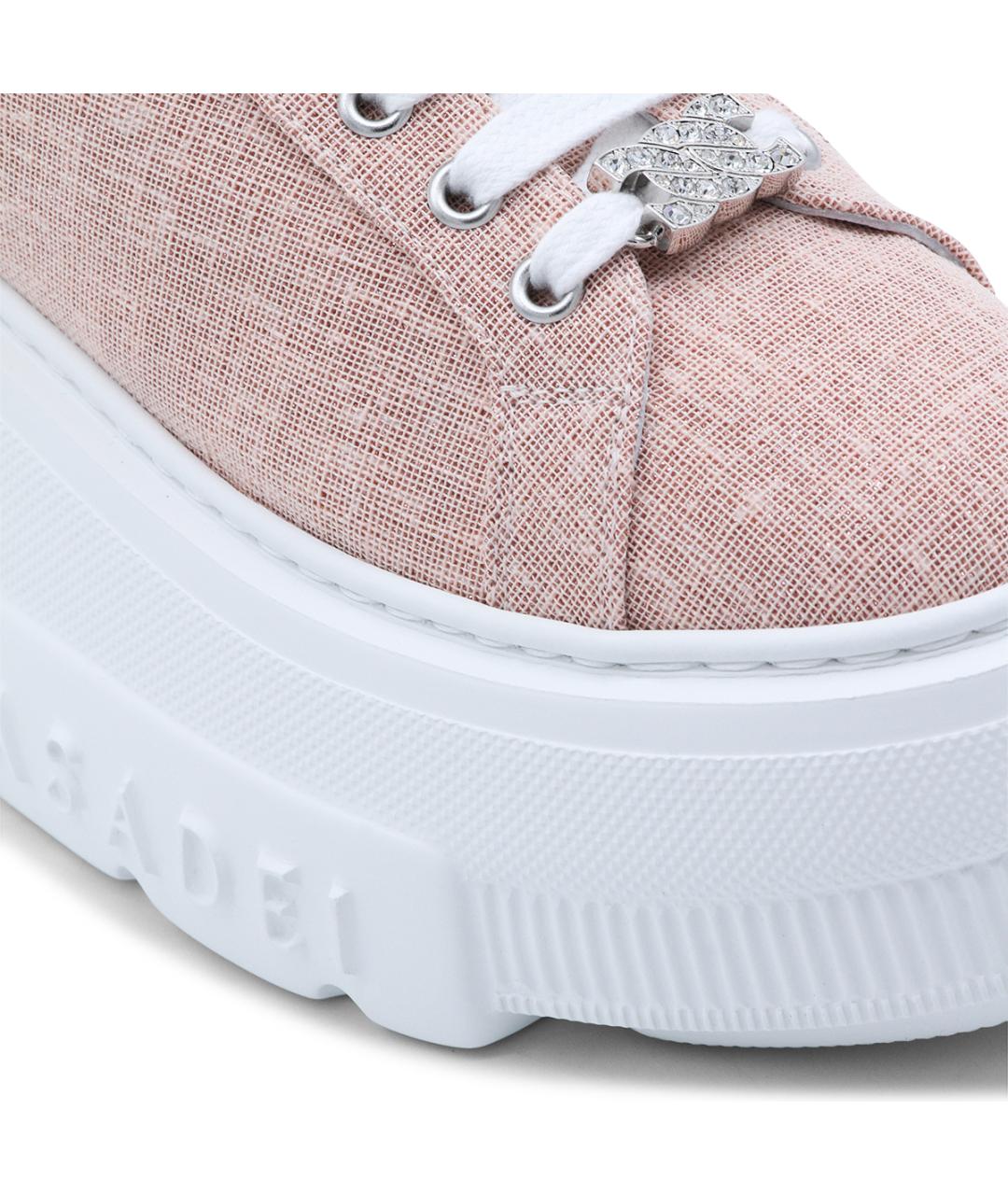 CASADEI Розовые текстильные кроссовки, фото 4