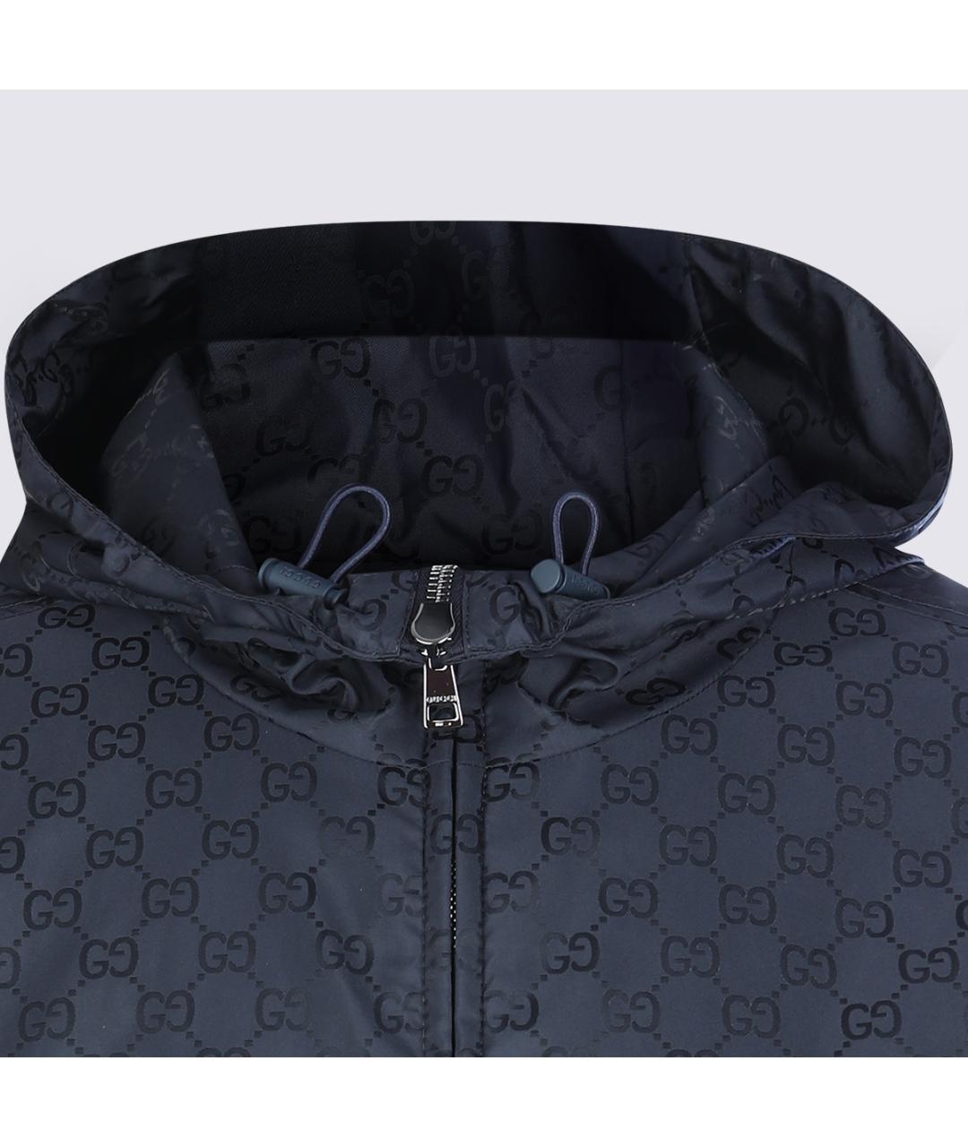 GUCCI Темно-синяя синтетическая куртка, фото 4