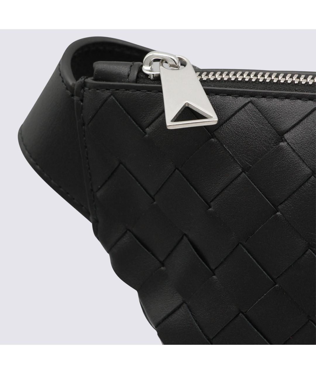 BOTTEGA VENETA Черная кожаная поясная сумка, фото 5