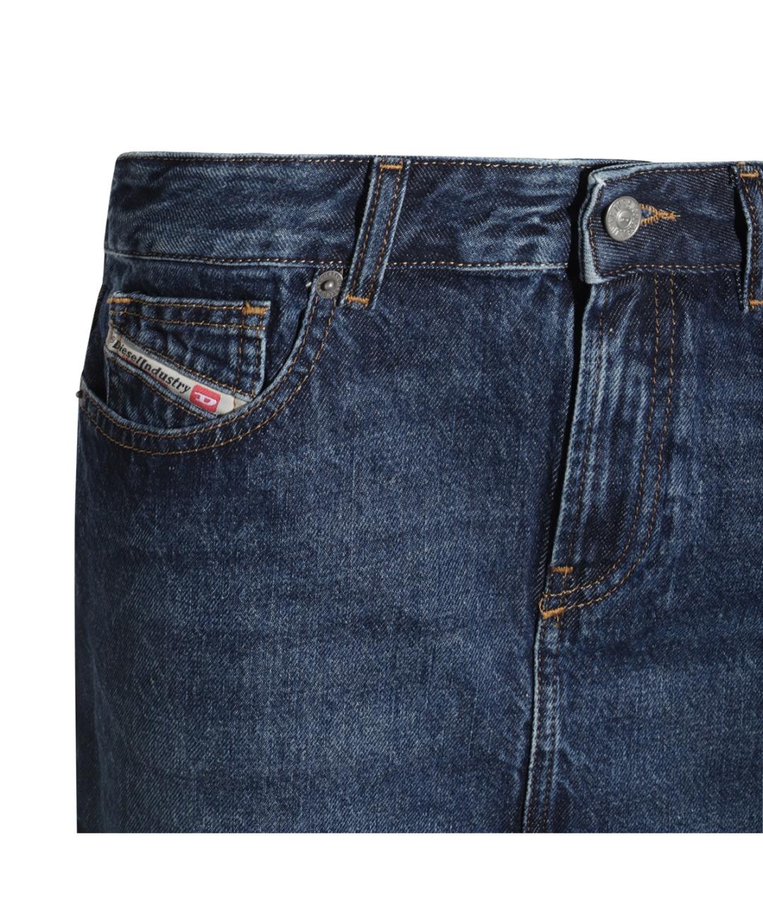 DIESEL Синяя хлопковая юбка мини, фото 3