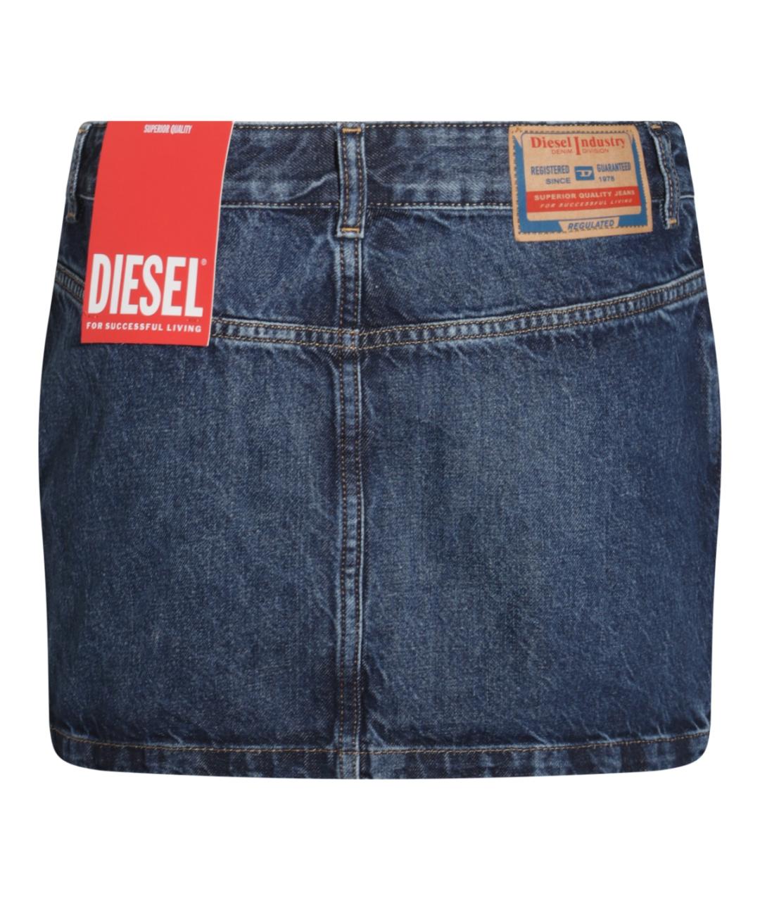 DIESEL Синяя хлопковая юбка мини, фото 2