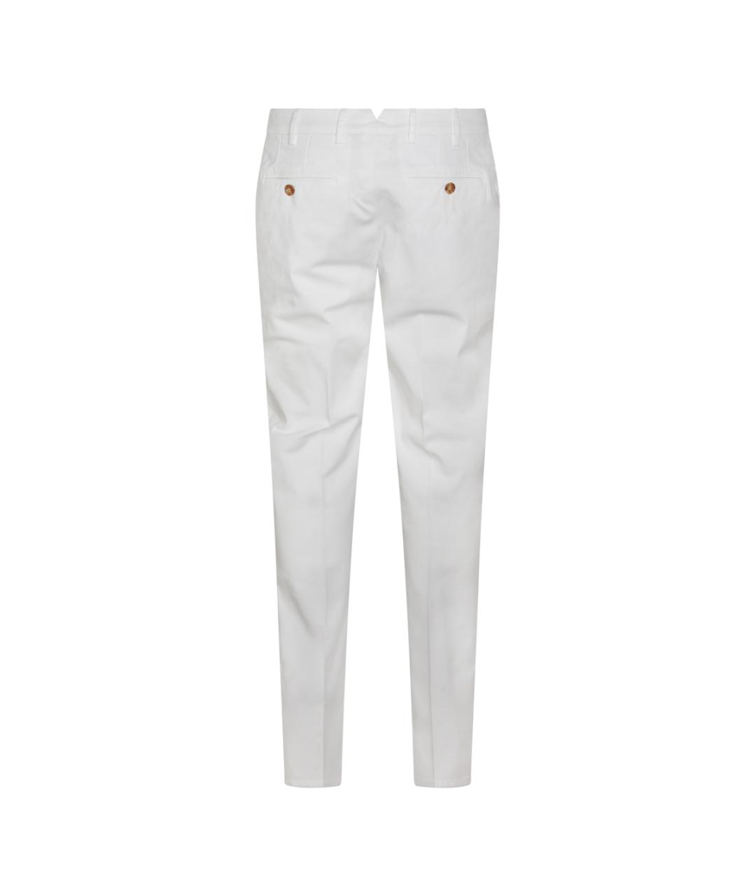 BRUNELLO CUCINELLI Белые хлопко-эластановые повседневные брюки, фото 2