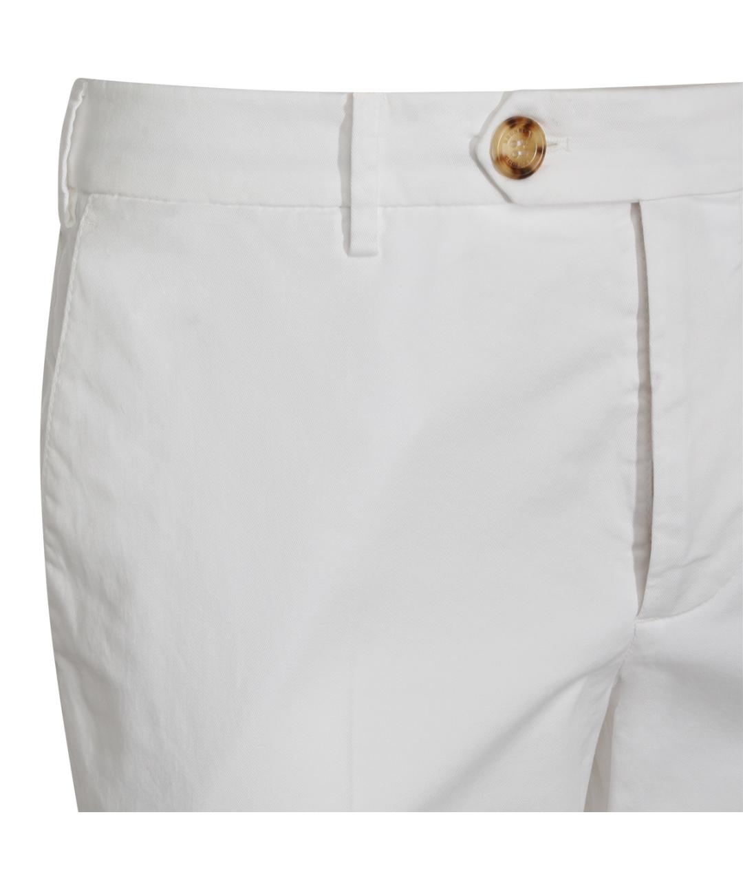 BRUNELLO CUCINELLI Белые хлопко-эластановые повседневные брюки, фото 3