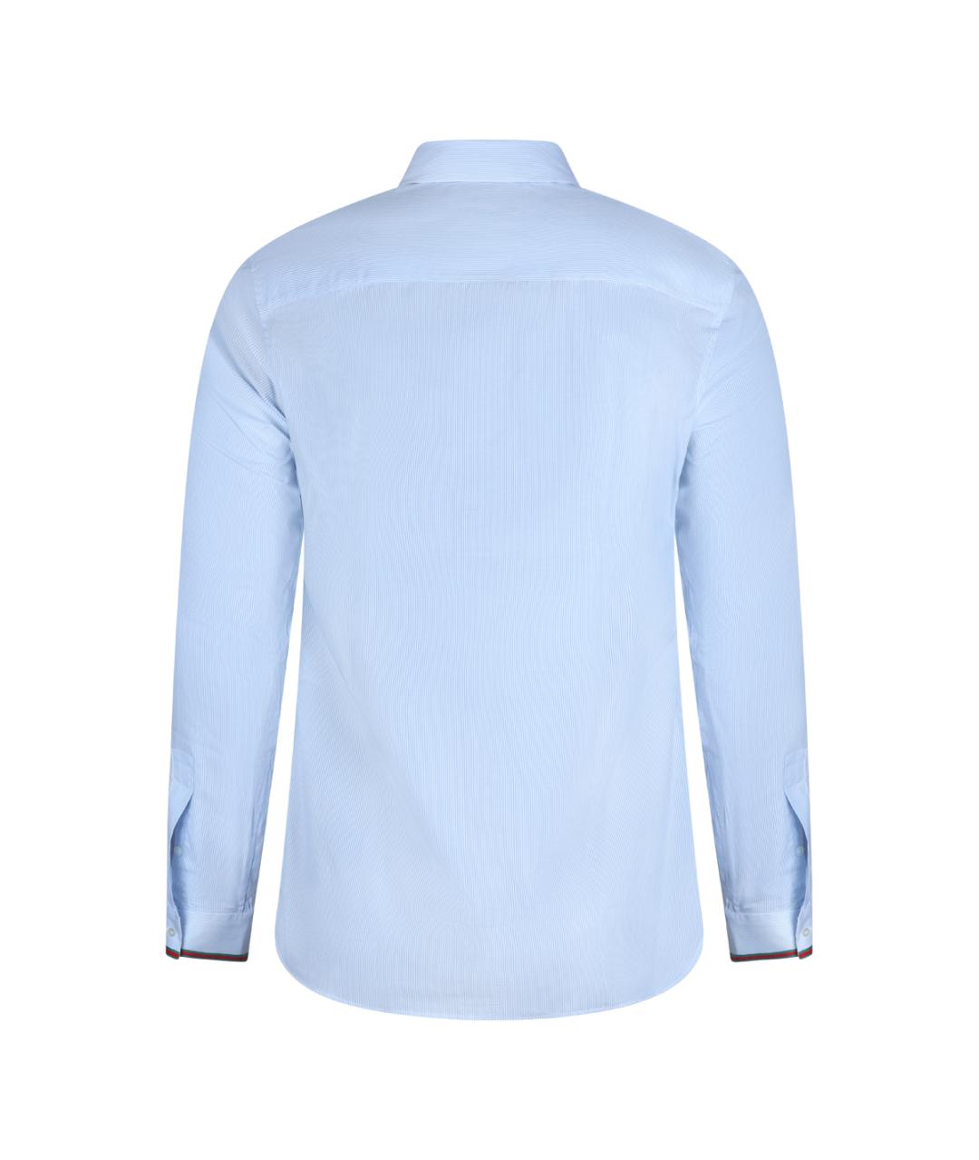 GUCCI Голубая хлопковая классическая рубашка, фото 2