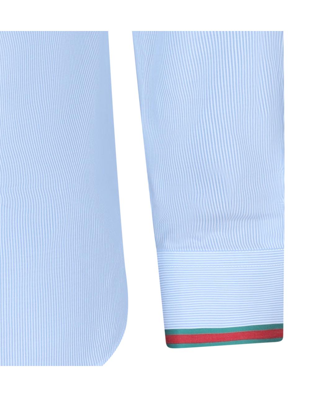 GUCCI Голубая хлопковая классическая рубашка, фото 4