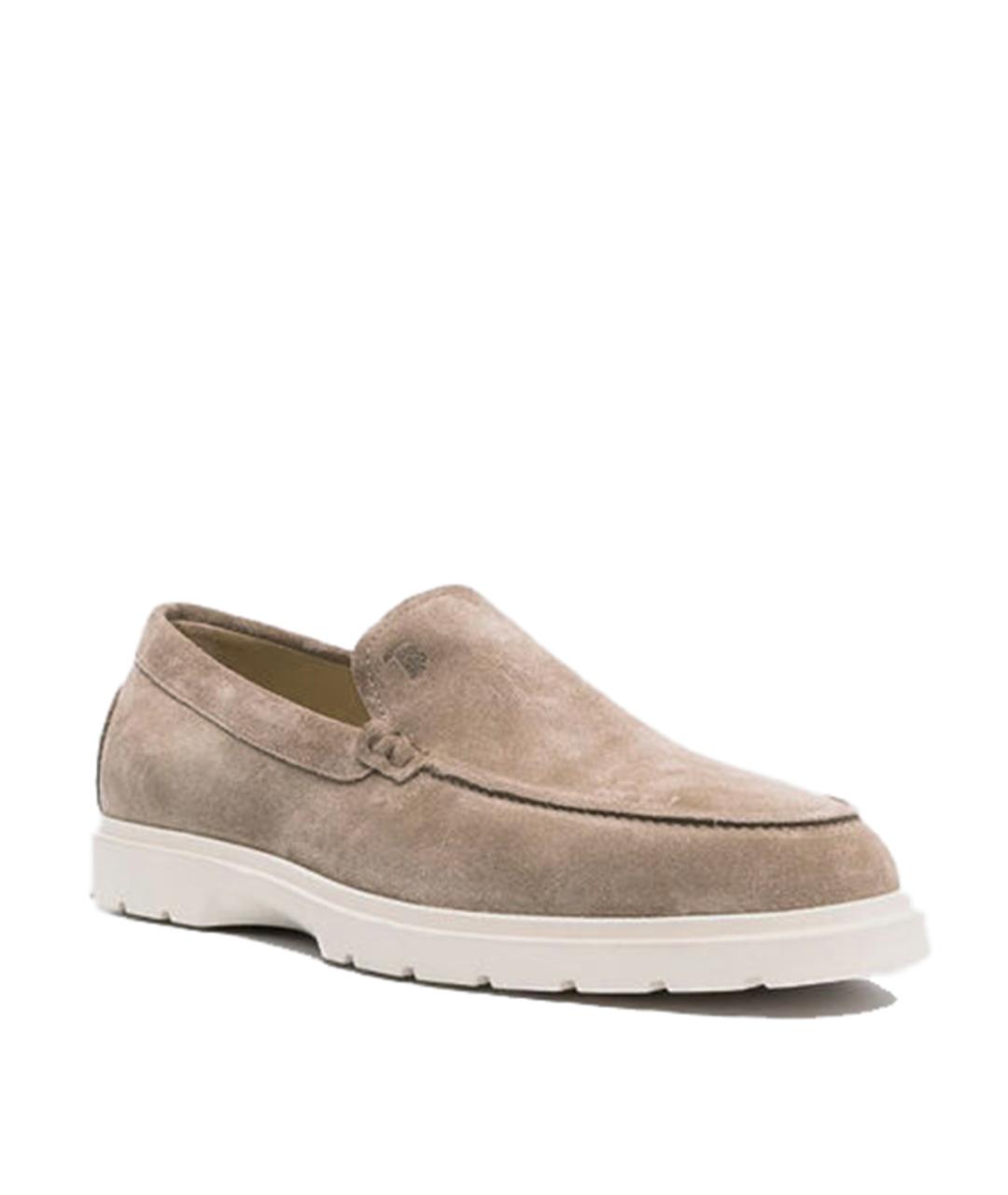 TOD'S Бежевые замшевые лоферы, фото 2