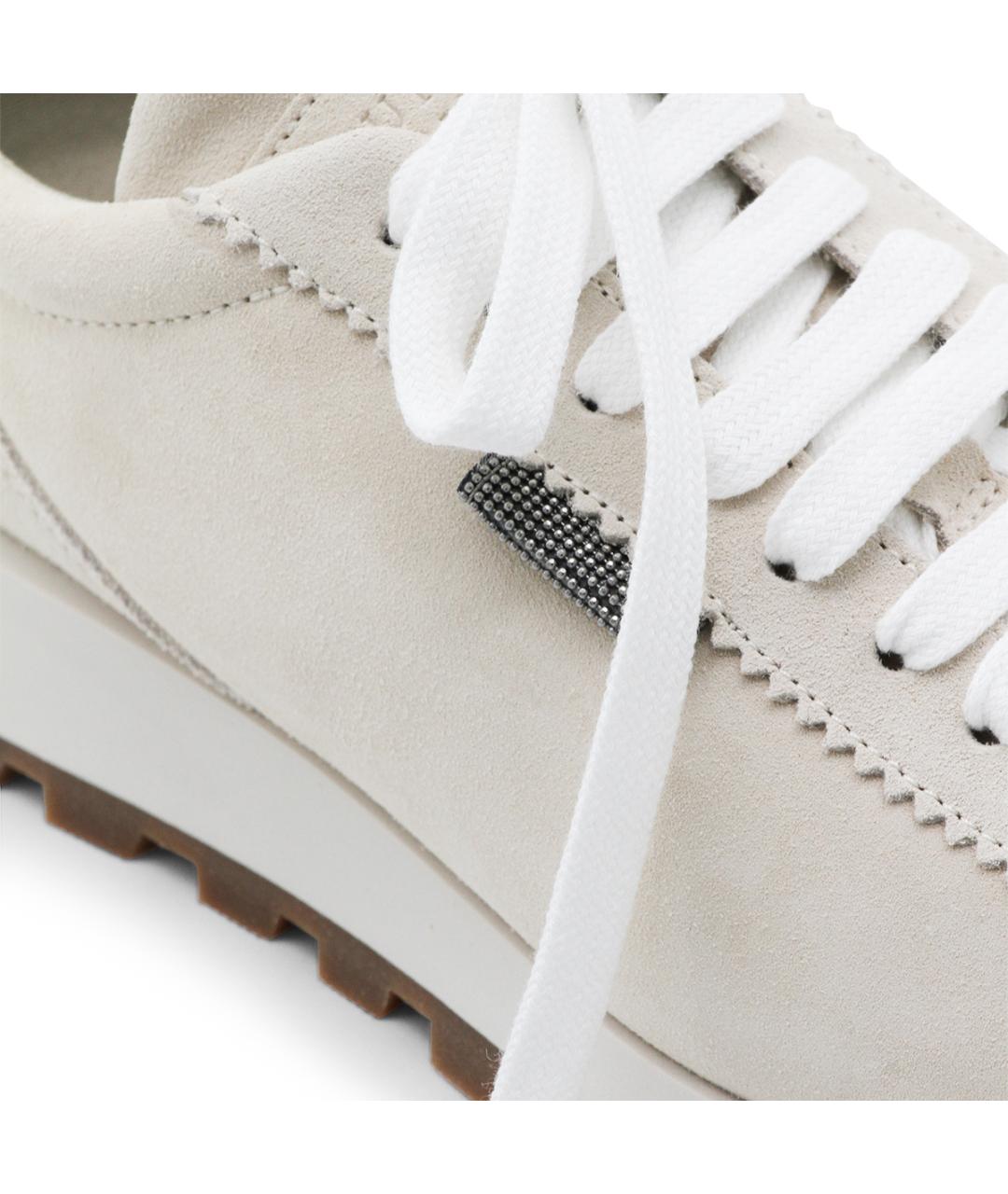 BRUNELLO CUCINELLI Бежевые замшевые кроссовки, фото 4