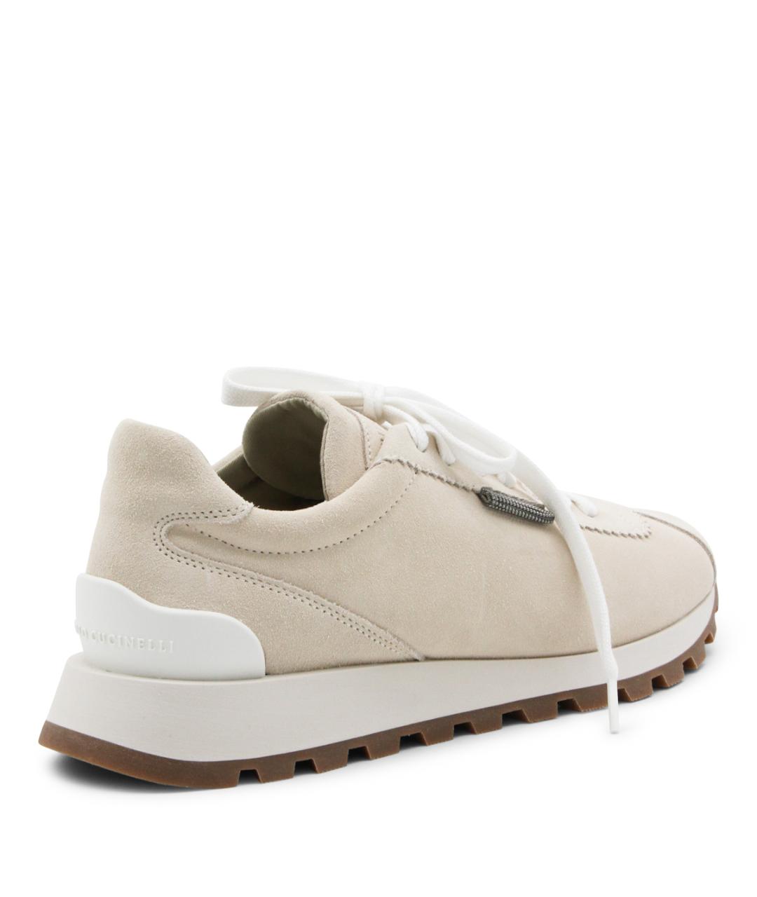 BRUNELLO CUCINELLI Бежевые замшевые кроссовки, фото 3
