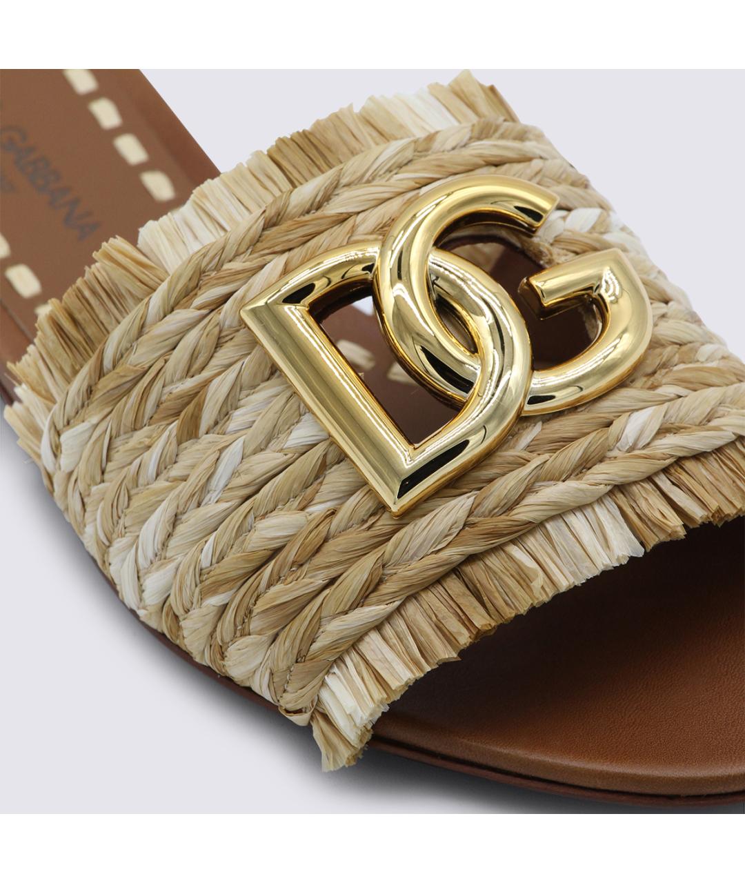 DOLCE&GABBANA Бежевые шлепанцы, фото 5