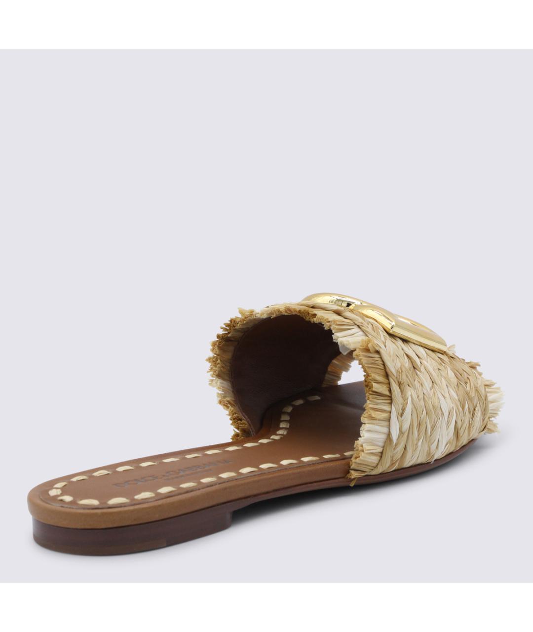 DOLCE&GABBANA Бежевые шлепанцы, фото 4