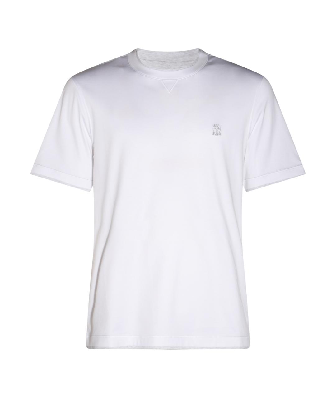 BRUNELLO CUCINELLI Белая хлопковая футболка, фото 1