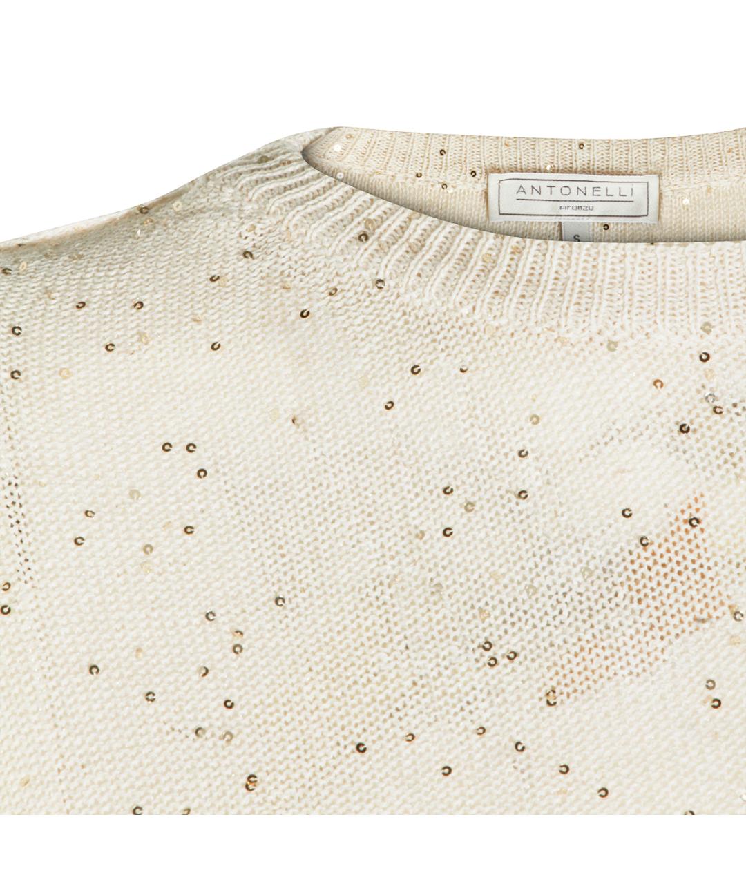 ANTONELLI FIRENZE Бежевый льняной джемпер / свитер, фото 4