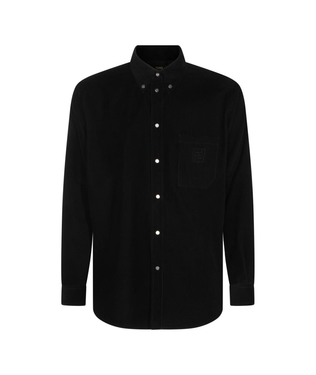 FENDI Черная хлопковая кэжуал рубашка, фото 1