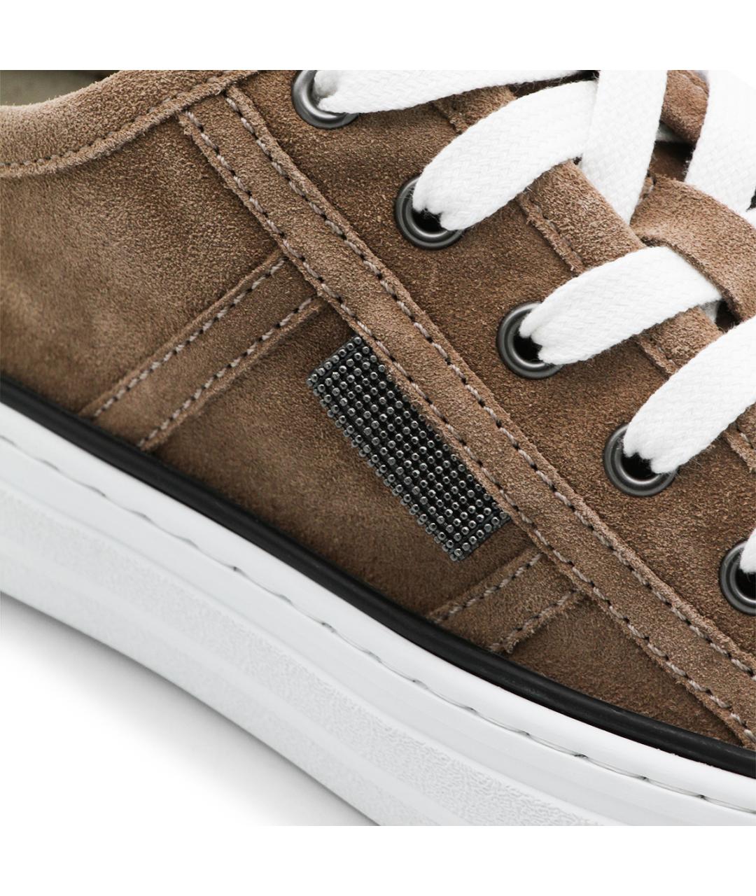 BRUNELLO CUCINELLI Бежевые замшевые кеды, фото 4