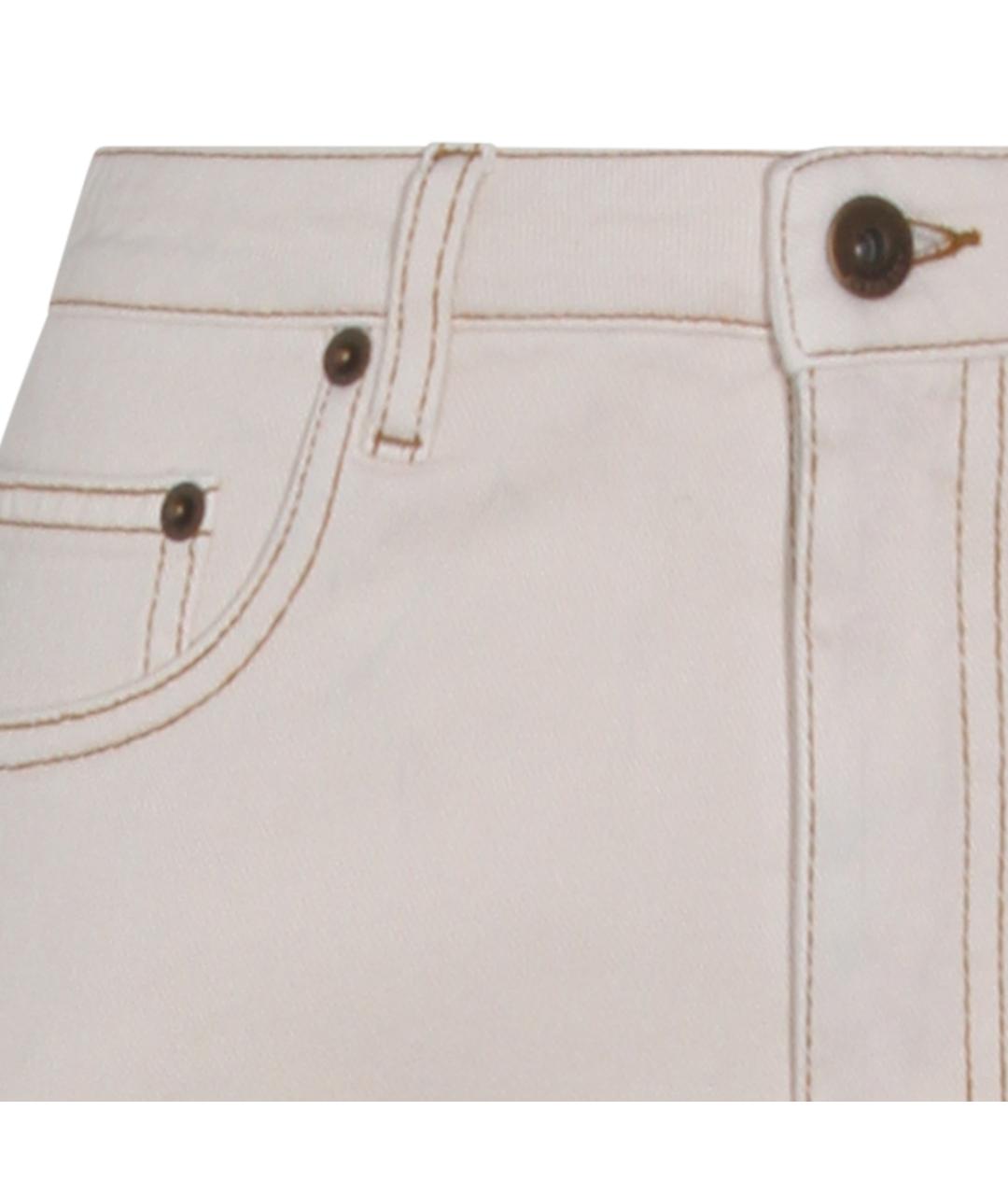 BURBERRY Белые хлопко-эластановые джинсы клеш, фото 3