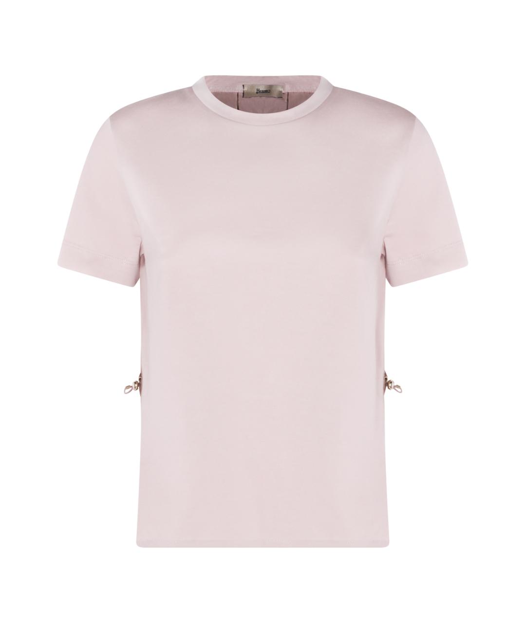 HERNO Розовая хлопковая футболка, фото 1