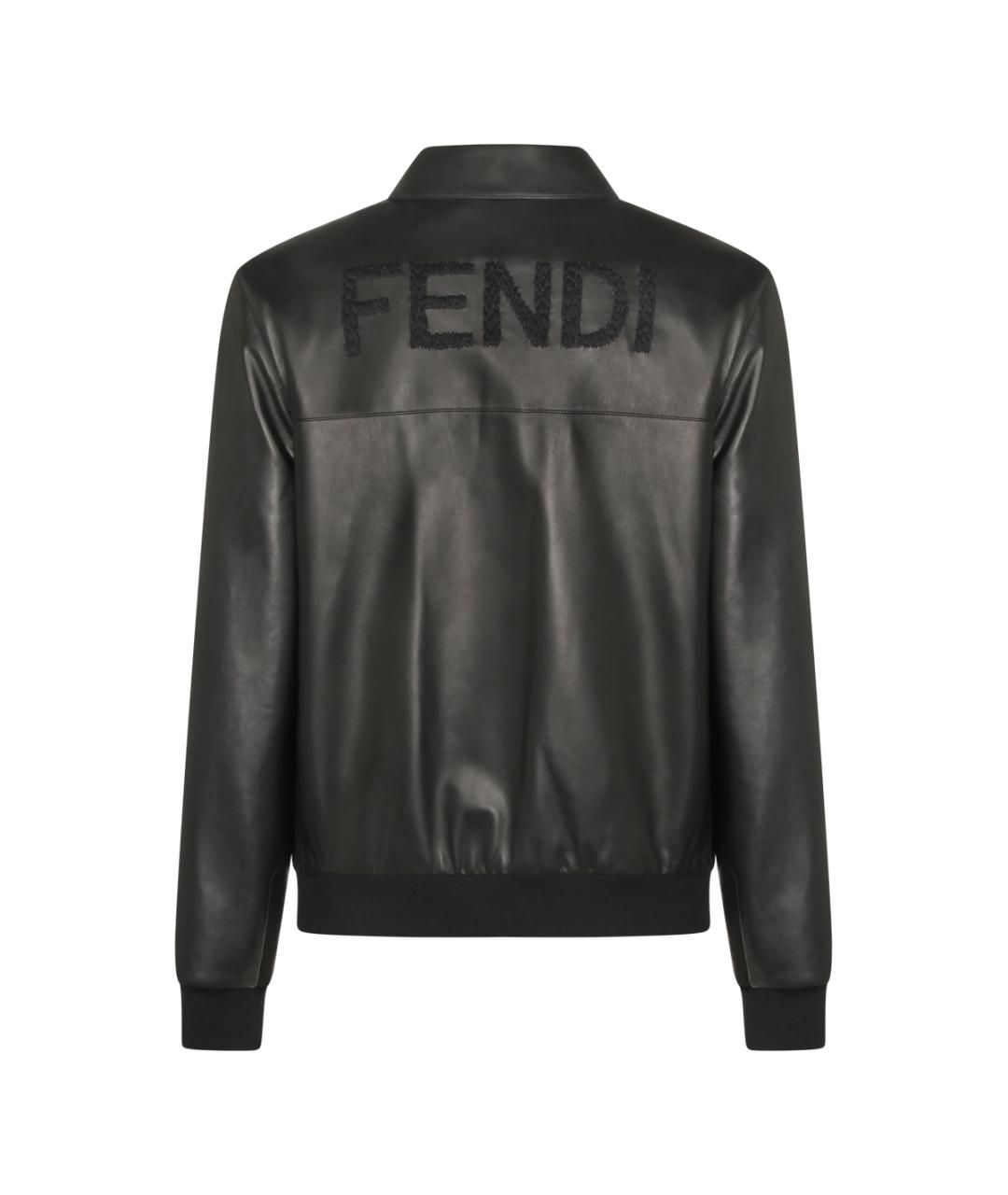 FENDI Черная кожаная куртка, фото 2