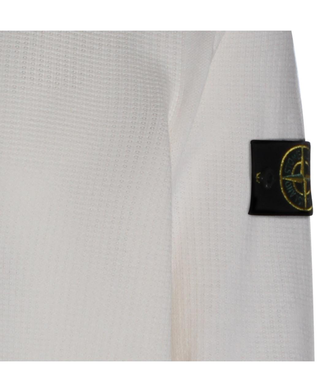 STONE ISLAND Белый хлопковый джемпер / свитер, фото 3