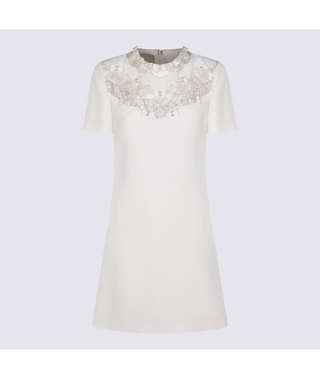 VALENTINO Белое шелковое коктейльное платье, фото 2