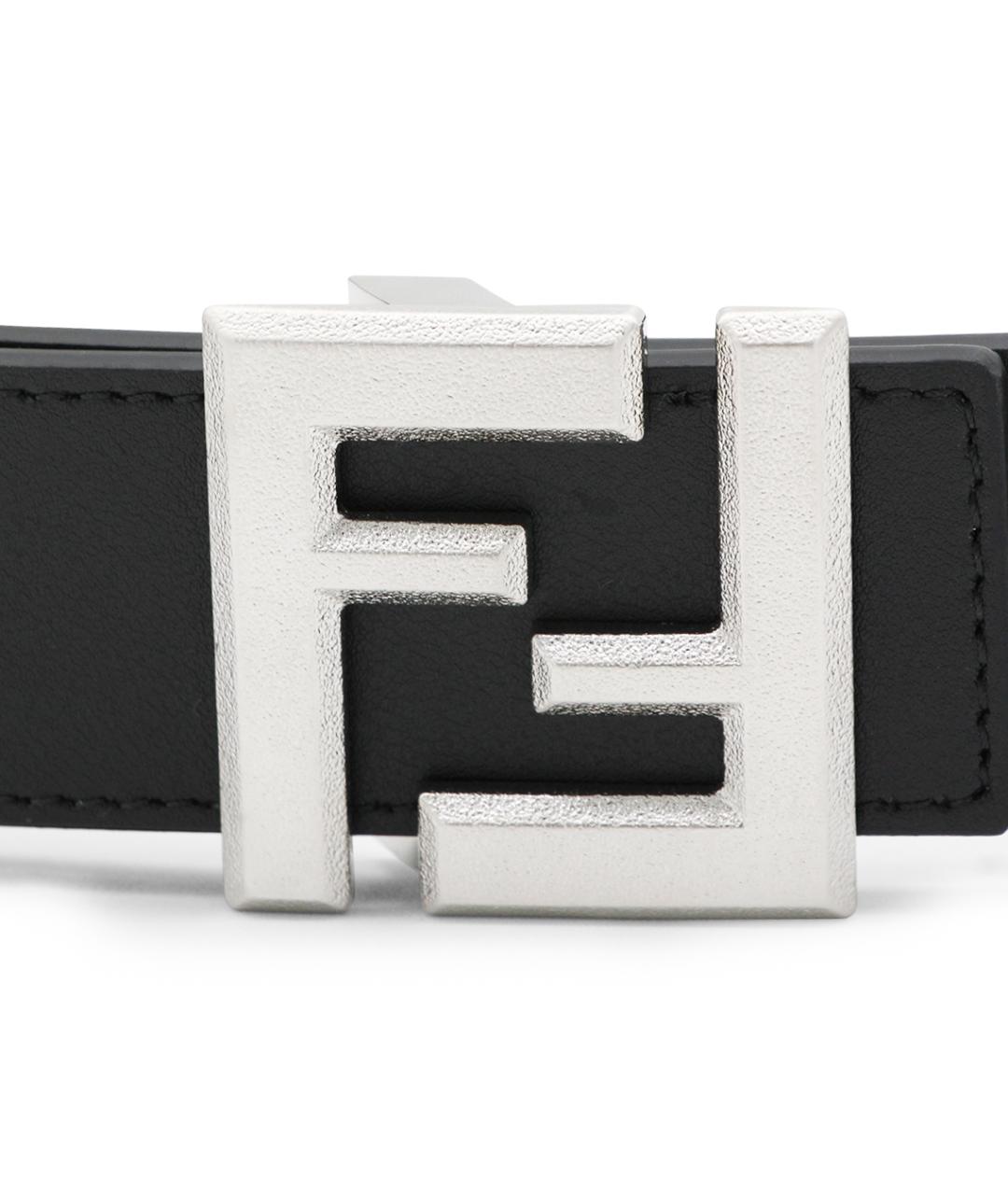 FENDI Черный кожаный ремень, фото 2