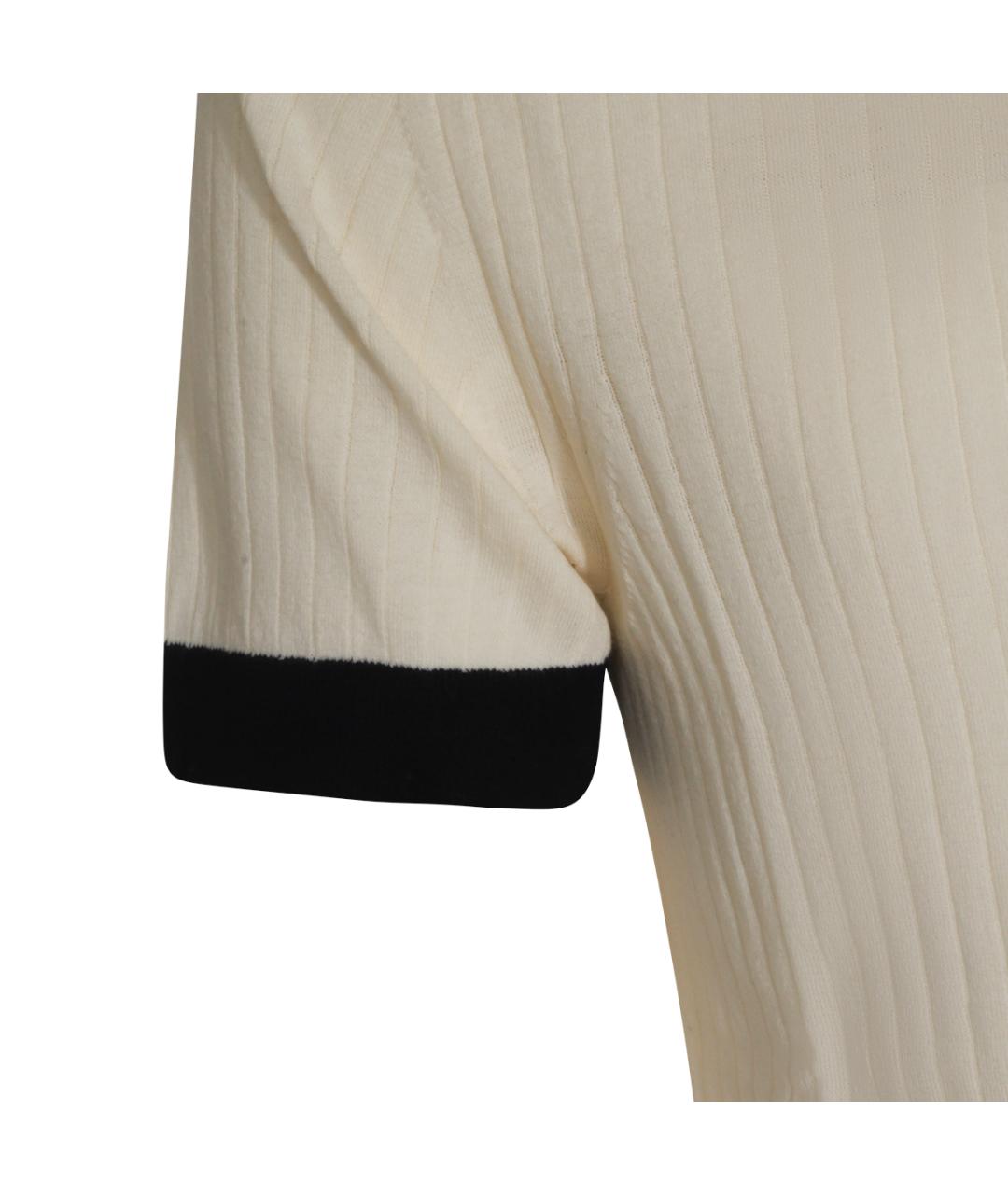 MALO Бежевое хлопковое поло с коротким рукавом, фото 4