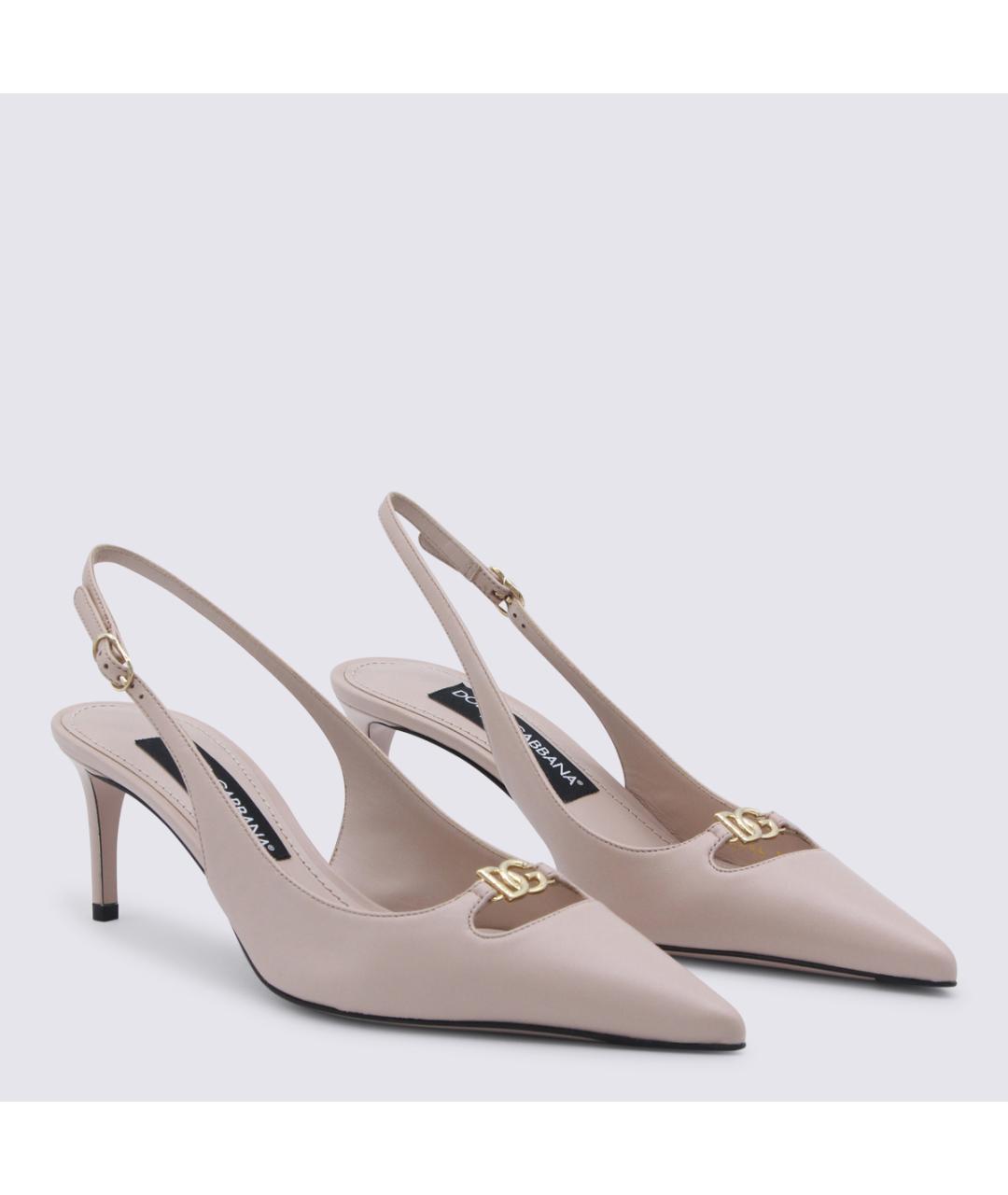 DOLCE&GABBANA Розовые кожаные туфли, фото 3