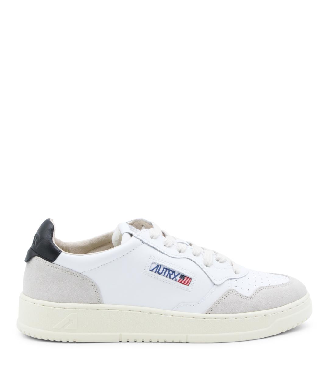 AUTRY Белые кожаные низкие кроссовки / кеды, фото 1