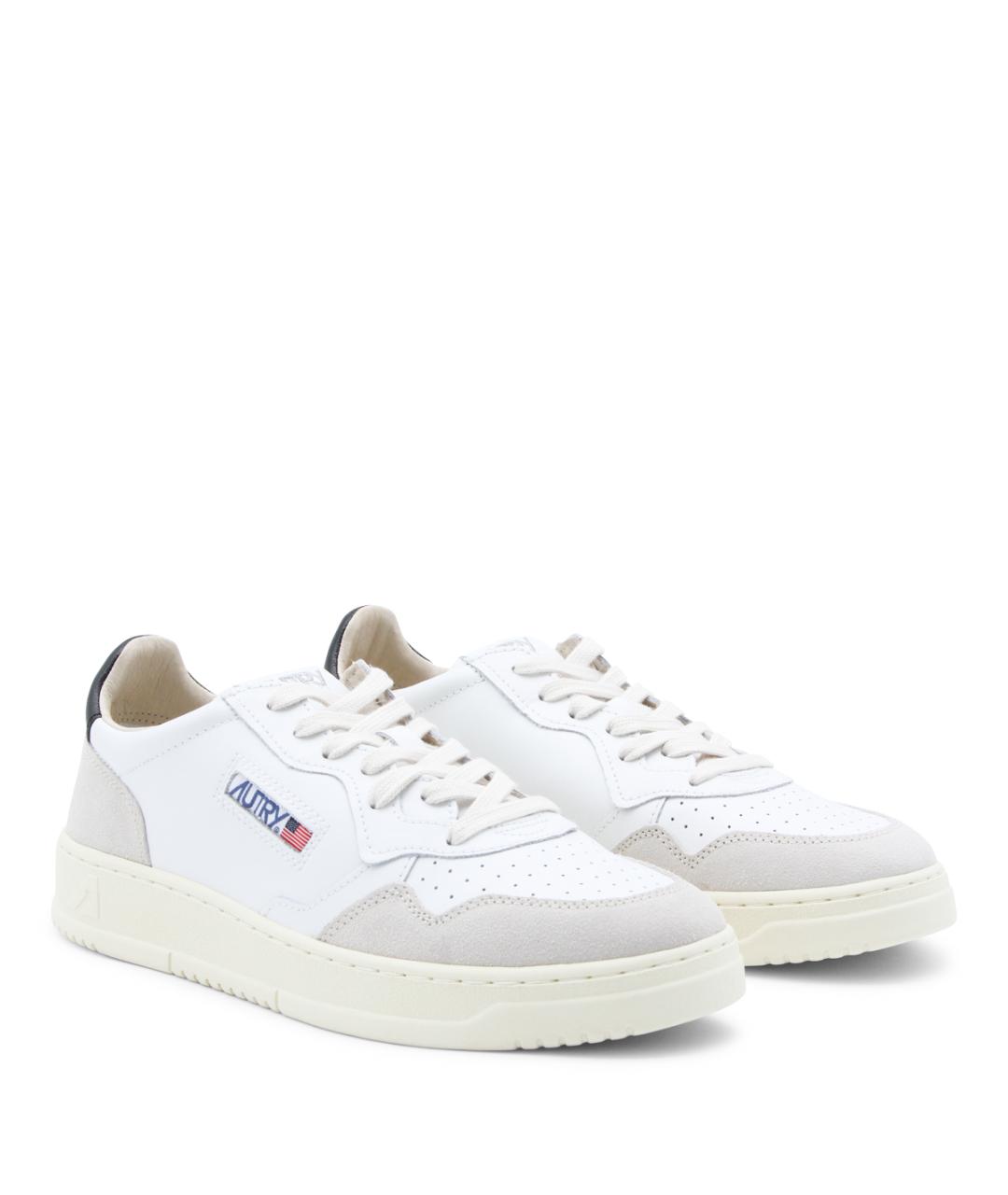 AUTRY Белые кожаные низкие кроссовки / кеды, фото 2