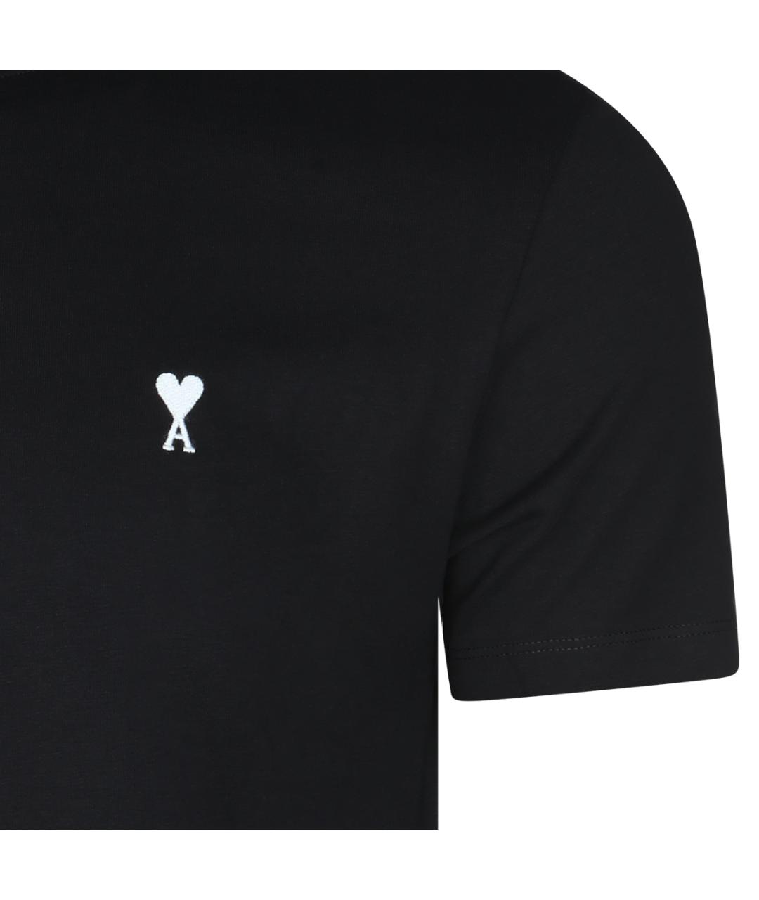 Ami Paris Черная хлопковая футболка, фото 3