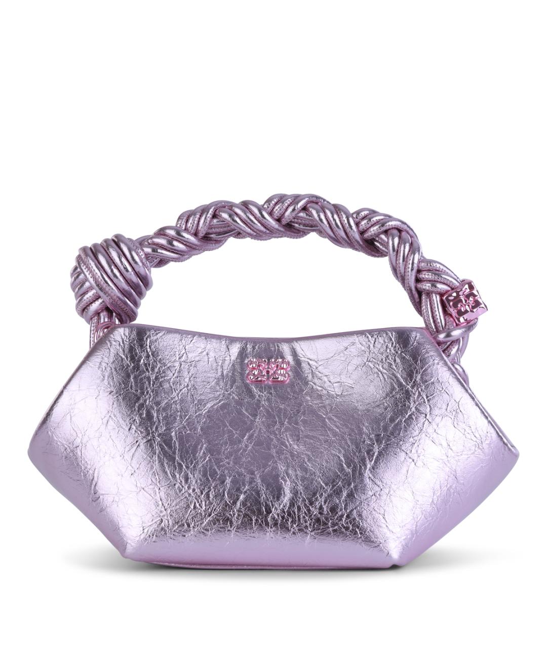 GANNI Розовая кожаная сумка с короткими ручками, фото 1