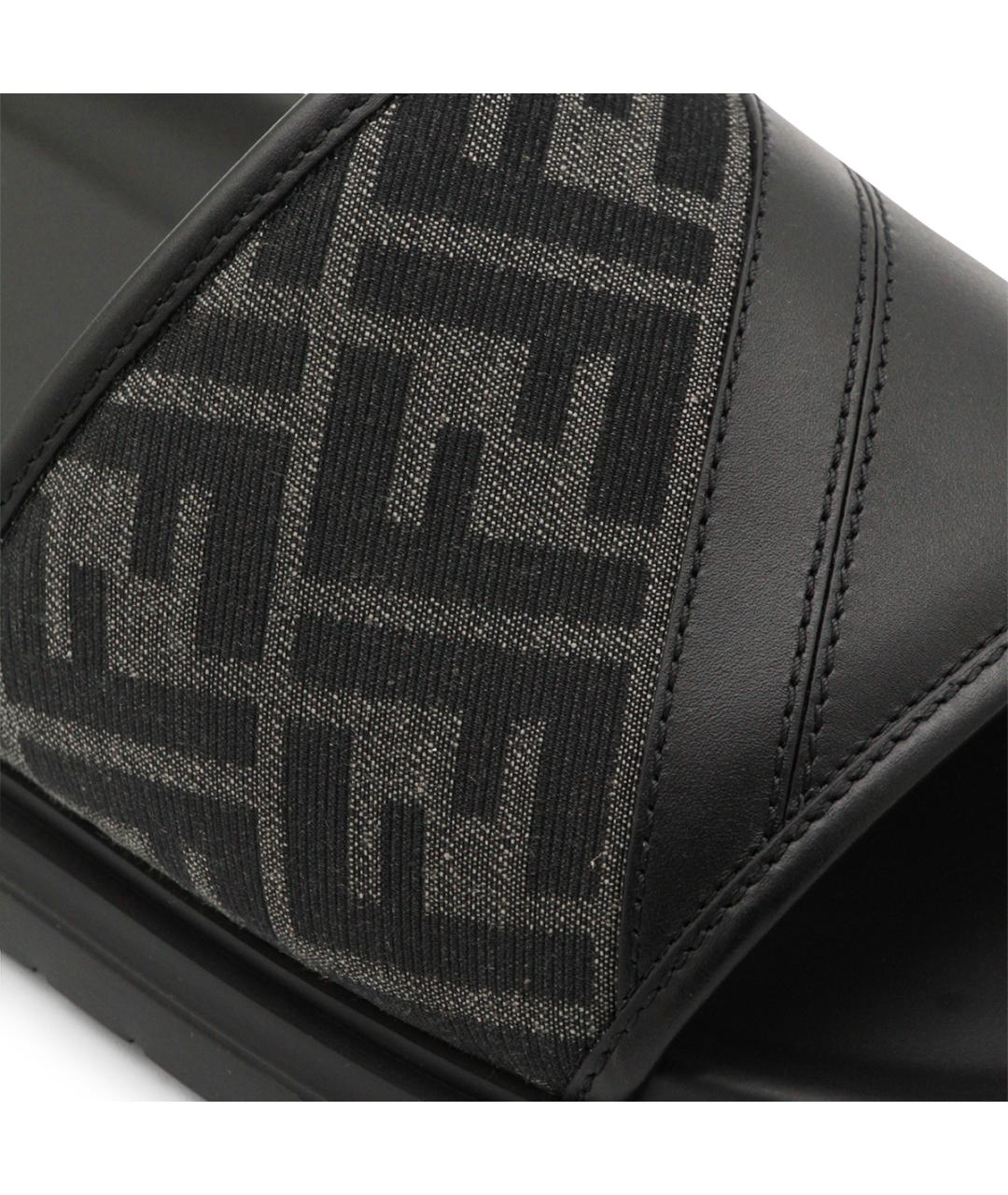FENDI Черные шлепанцы, фото 4