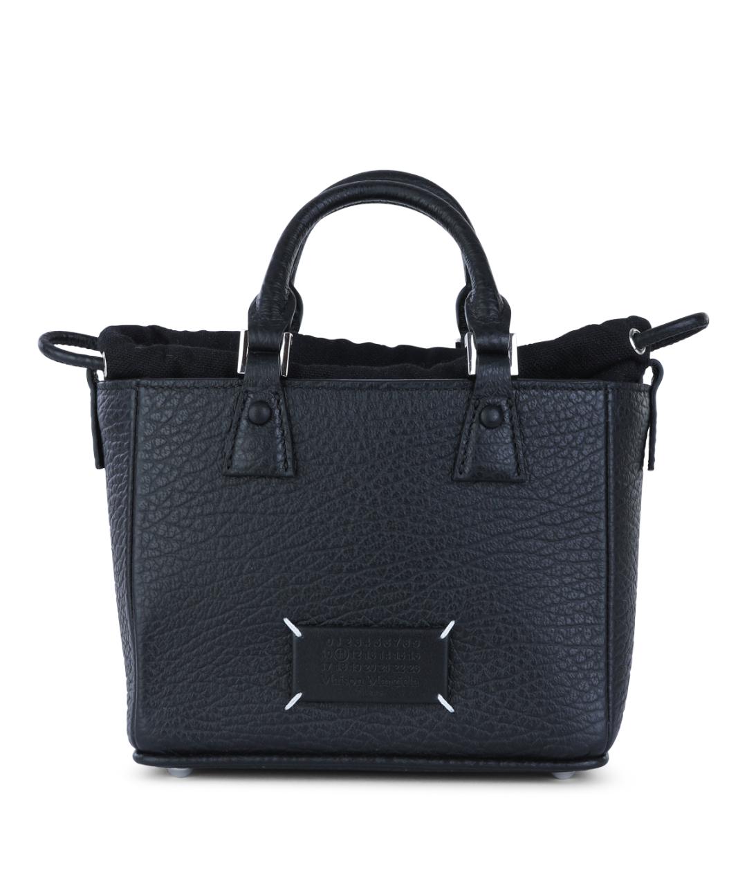 MAISON MARGIELA Черная кожаная сумка тоут, фото 1