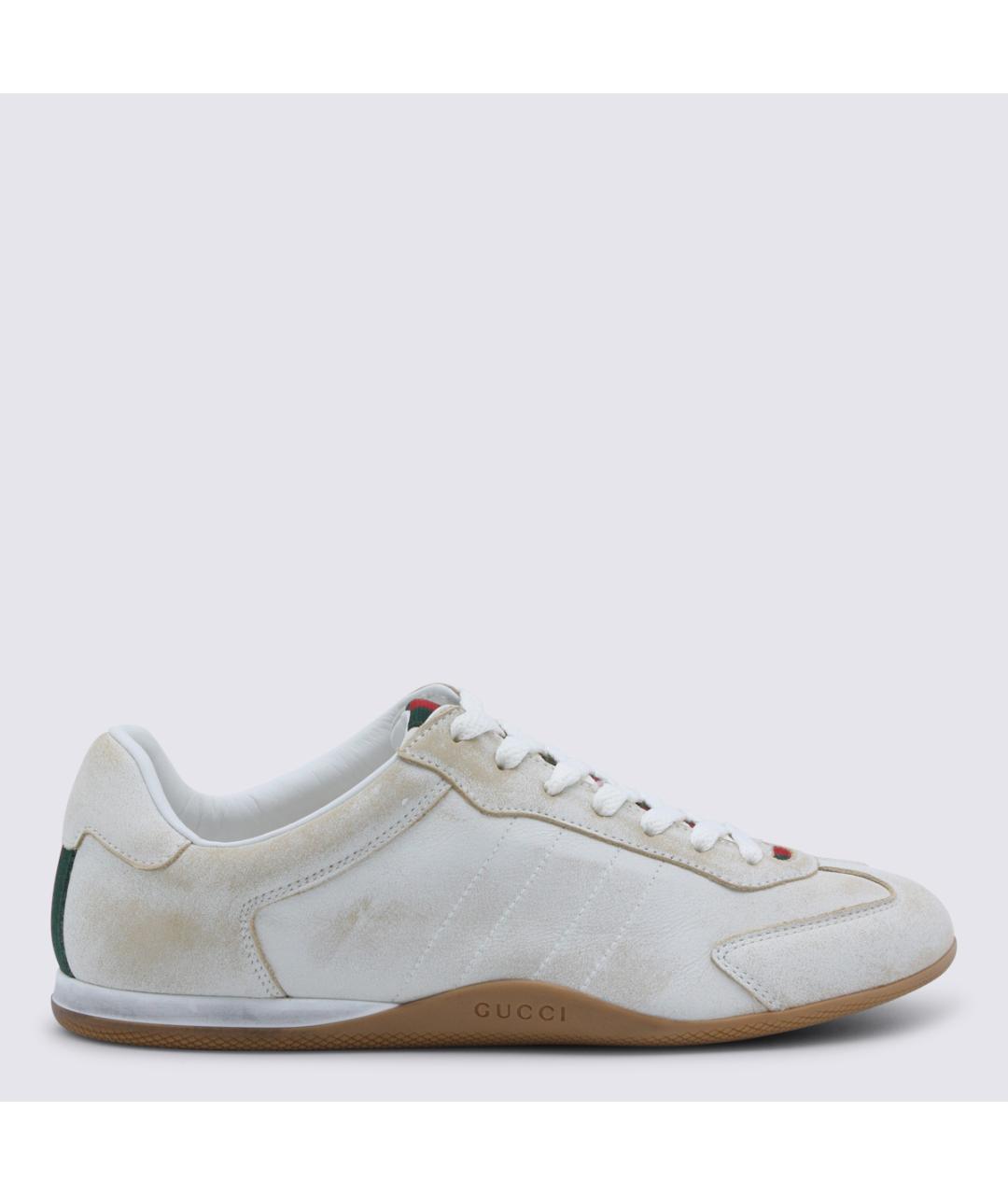 GUCCI Белые кожаные кроссовки, фото 2