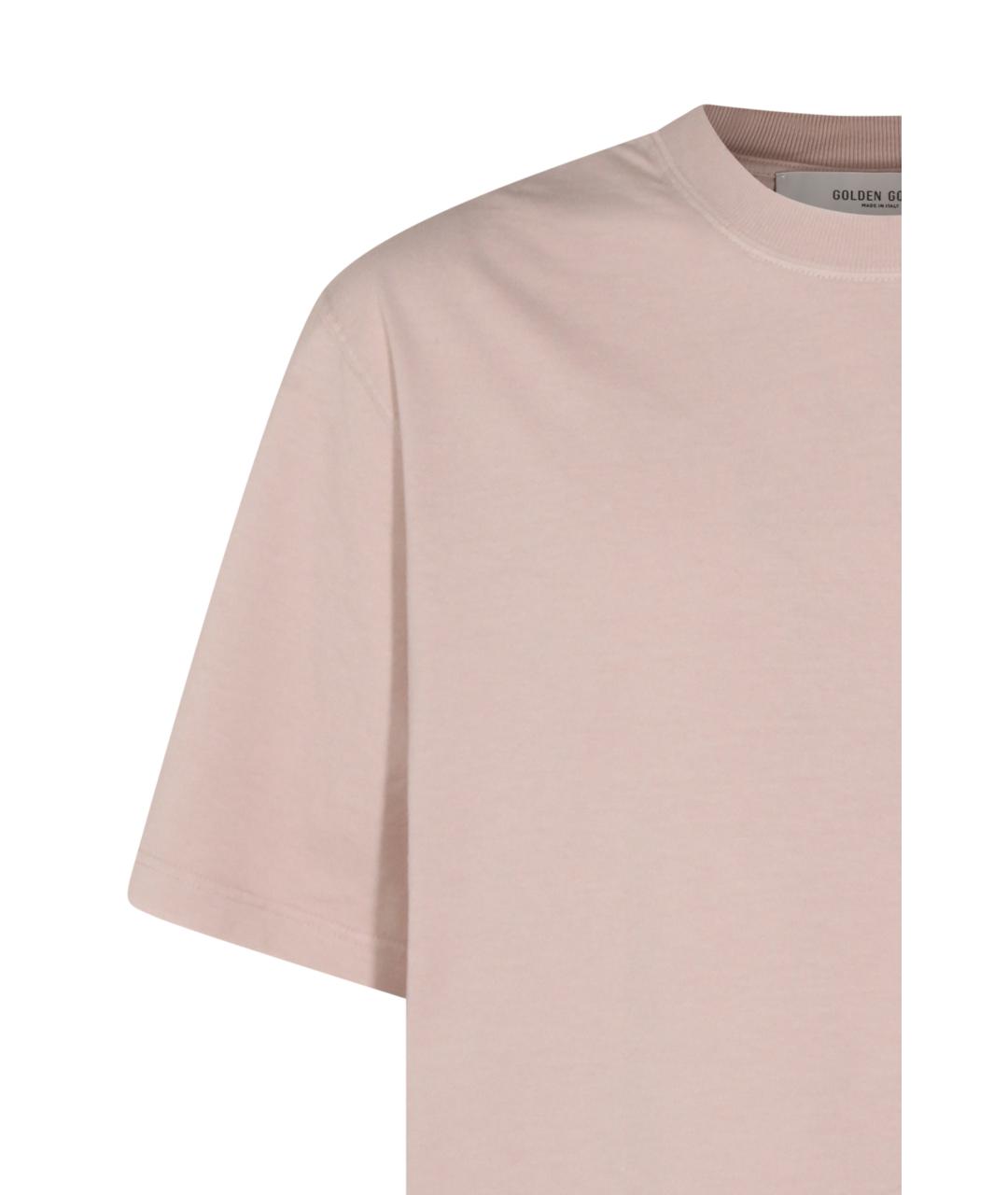GOLDEN GOOSE DELUXE BRAND Розовая хлопковая футболка, фото 3