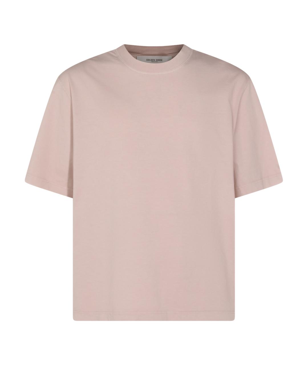 GOLDEN GOOSE DELUXE BRAND Розовая хлопковая футболка, фото 1