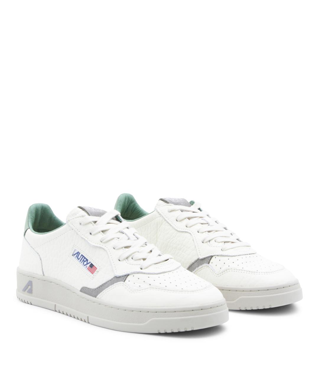 AUTRY Белые кожаные низкие кроссовки / кеды, фото 2