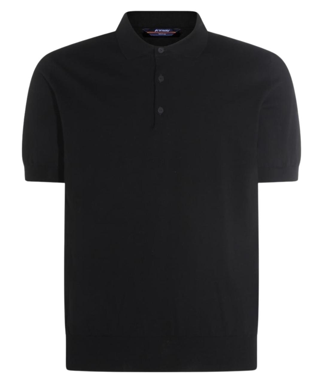 K-WAY Черное хлопковое поло с коротким рукавом, фото 1
