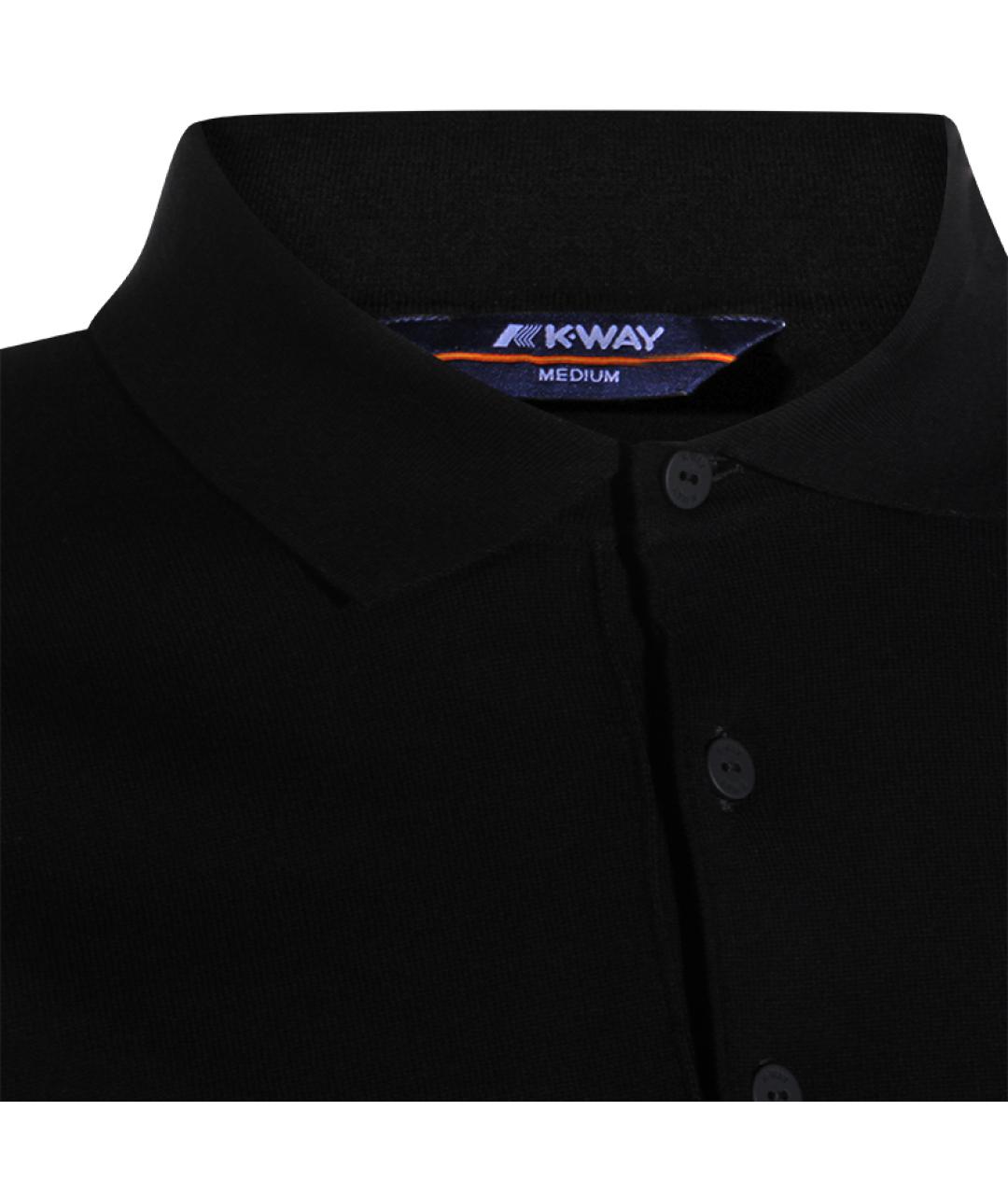 K-WAY Черное хлопковое поло с коротким рукавом, фото 3