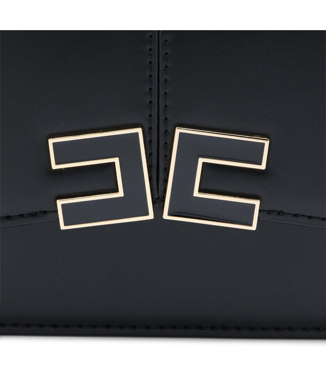 ELISABETTA FRANCHI Черная сумка через плечо из искусственной кожи, фото 4