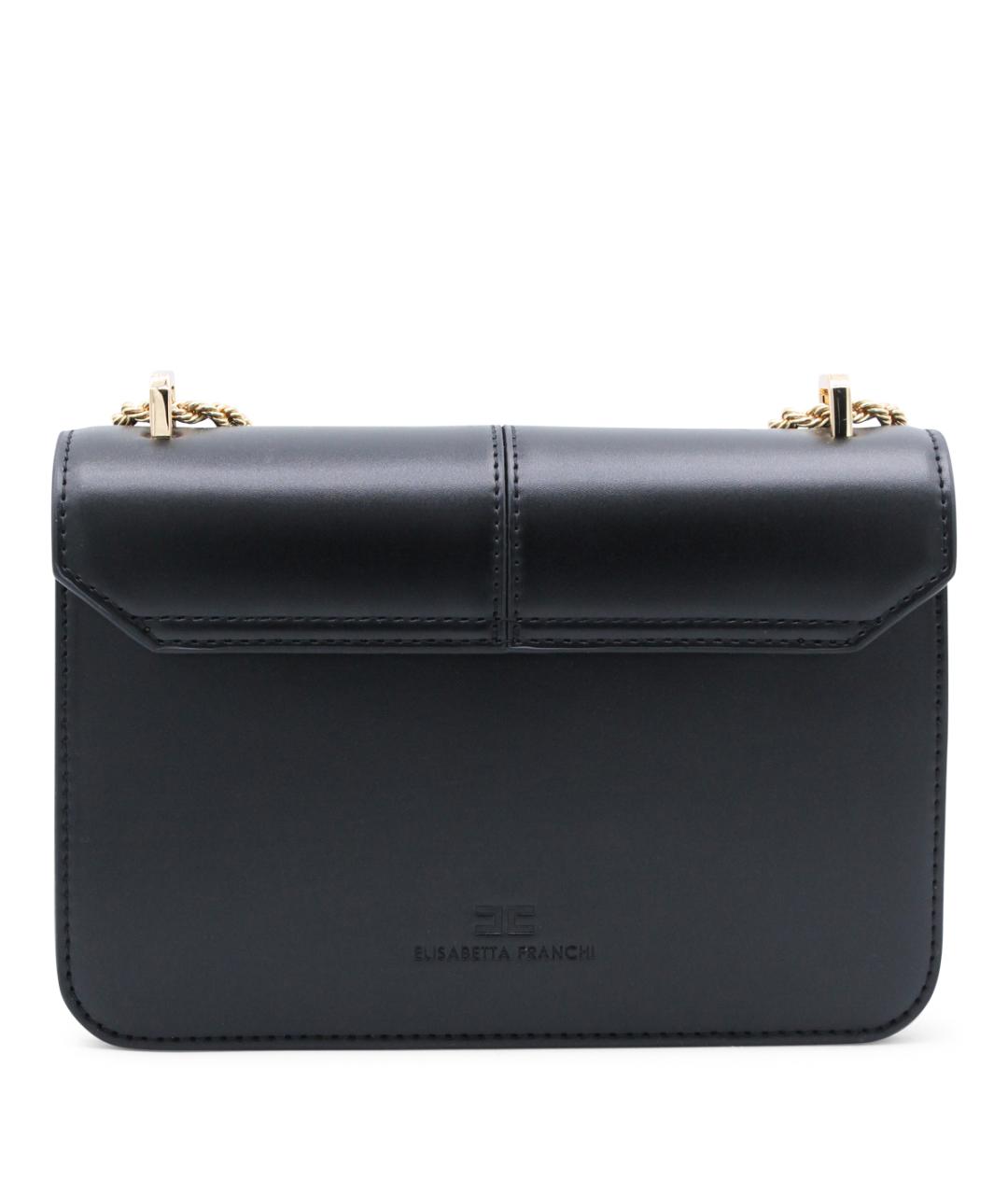 ELISABETTA FRANCHI Черная сумка через плечо из искусственной кожи, фото 3