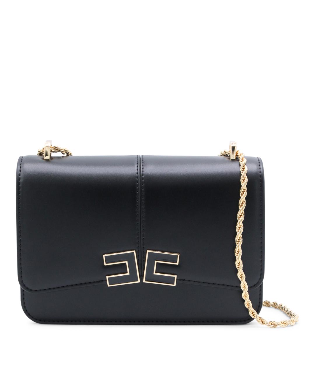 ELISABETTA FRANCHI Черная сумка через плечо из искусственной кожи, фото 1