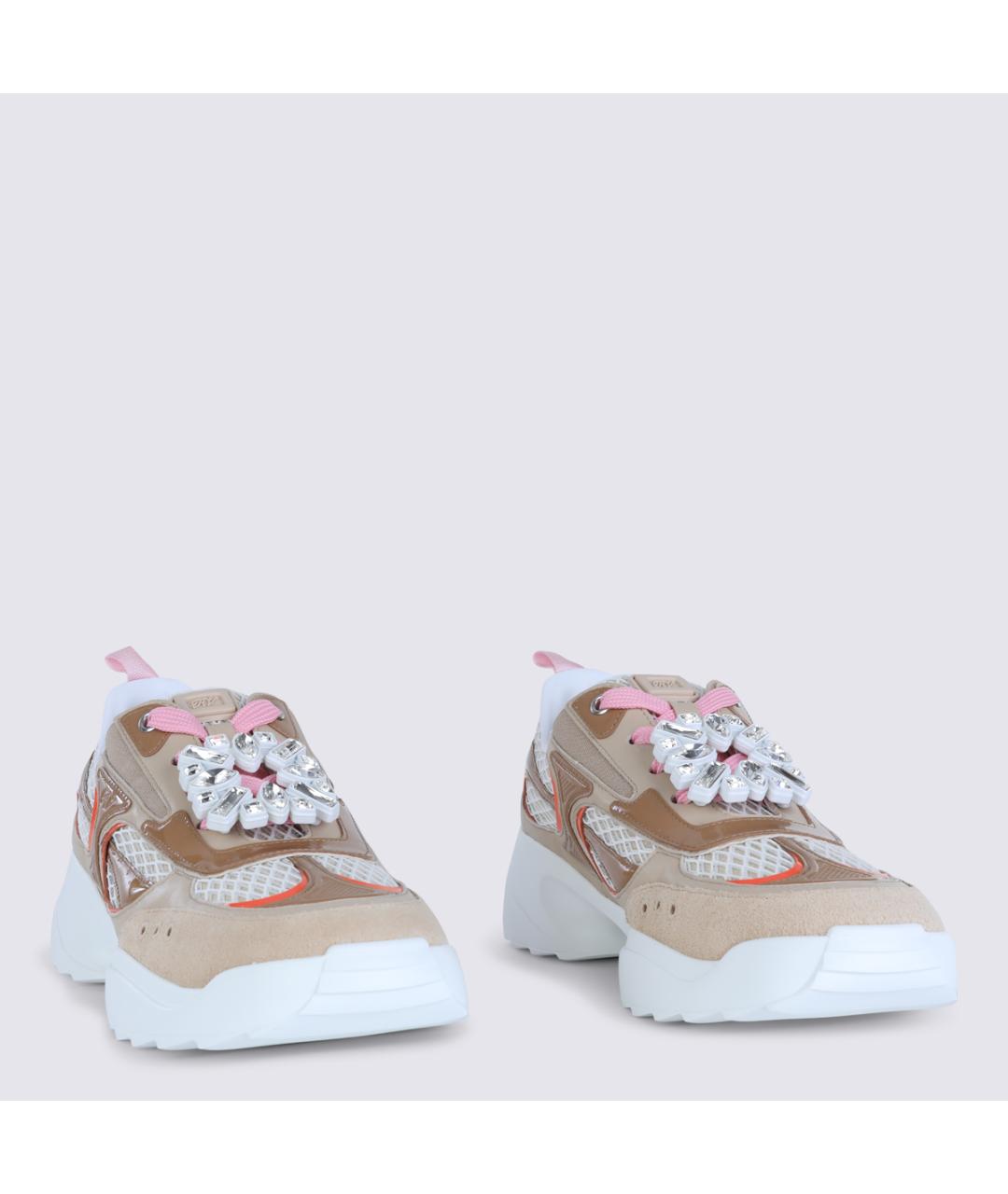 ROGER VIVIER Бежевые кожаные кроссовки, фото 3