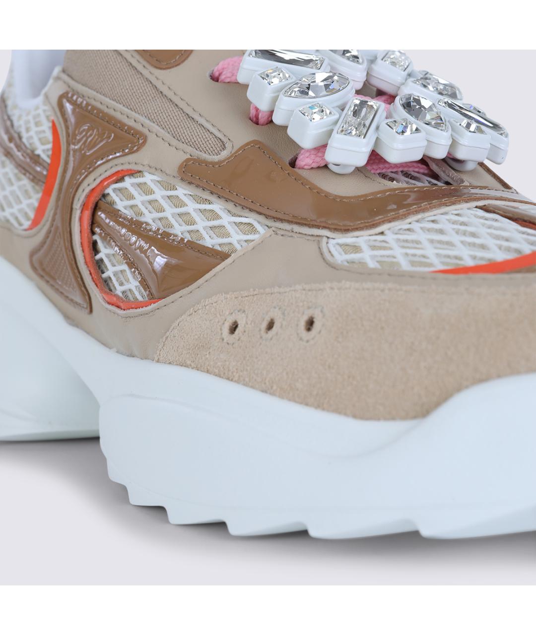 ROGER VIVIER Бежевые кожаные кроссовки, фото 5