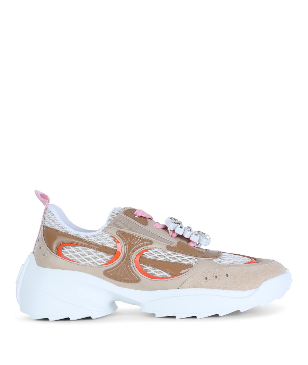 ROGER VIVIER Бежевые кожаные кроссовки, фото 1