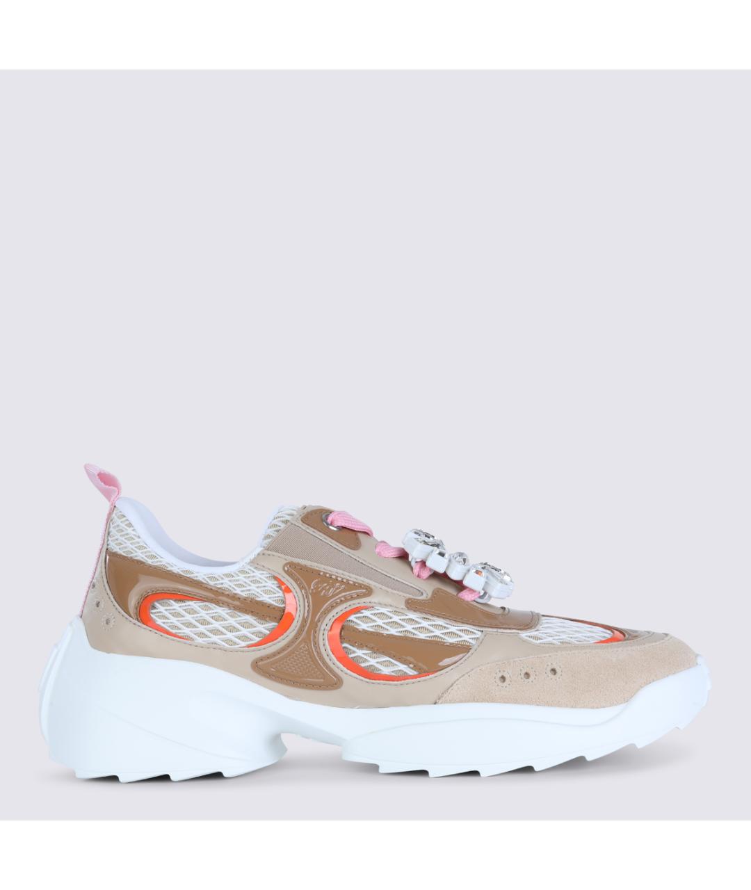 ROGER VIVIER Бежевые кожаные кроссовки, фото 2