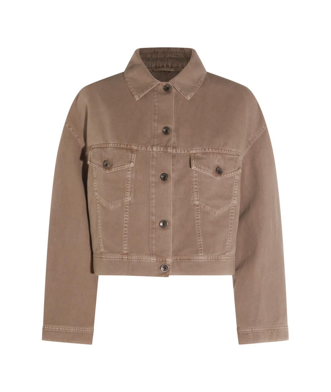 BRUNELLO CUCINELLI Коричневая хлопковая куртка, фото 1