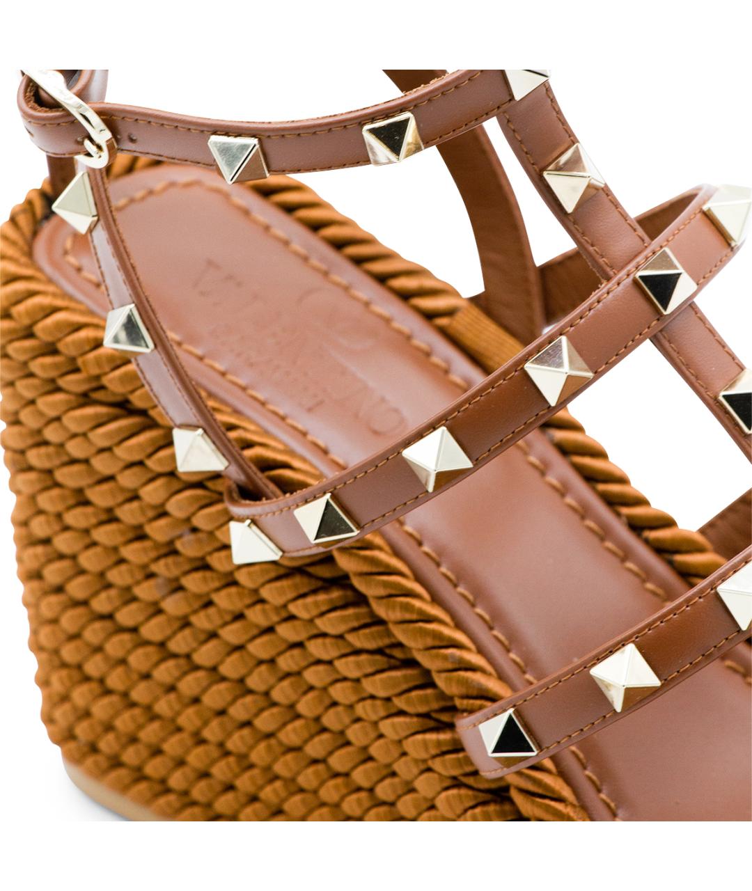 VALENTINO Коричневые кожаные босоножки, фото 4