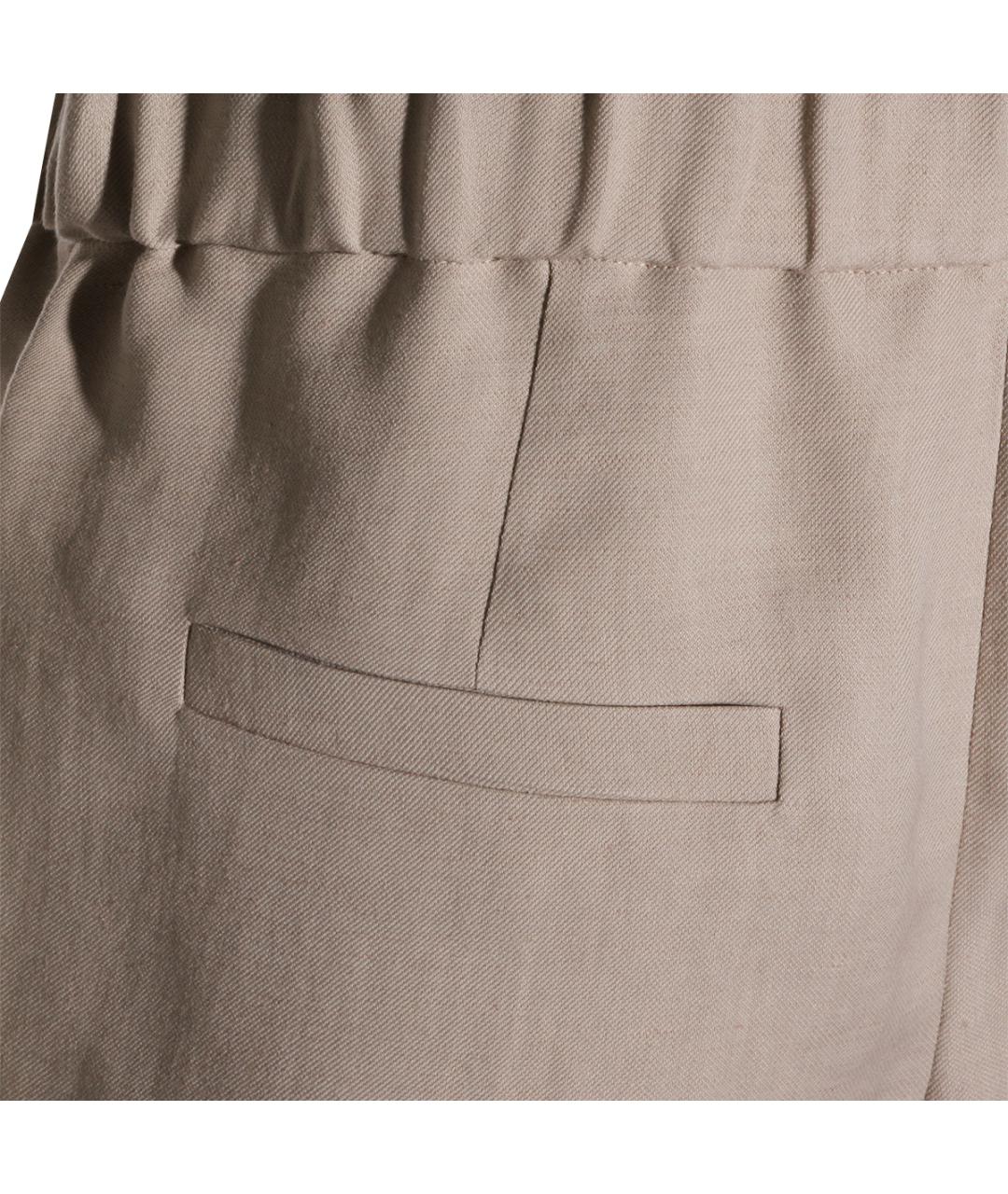 BRUNELLO CUCINELLI Бежевые вискозные шорты, фото 4