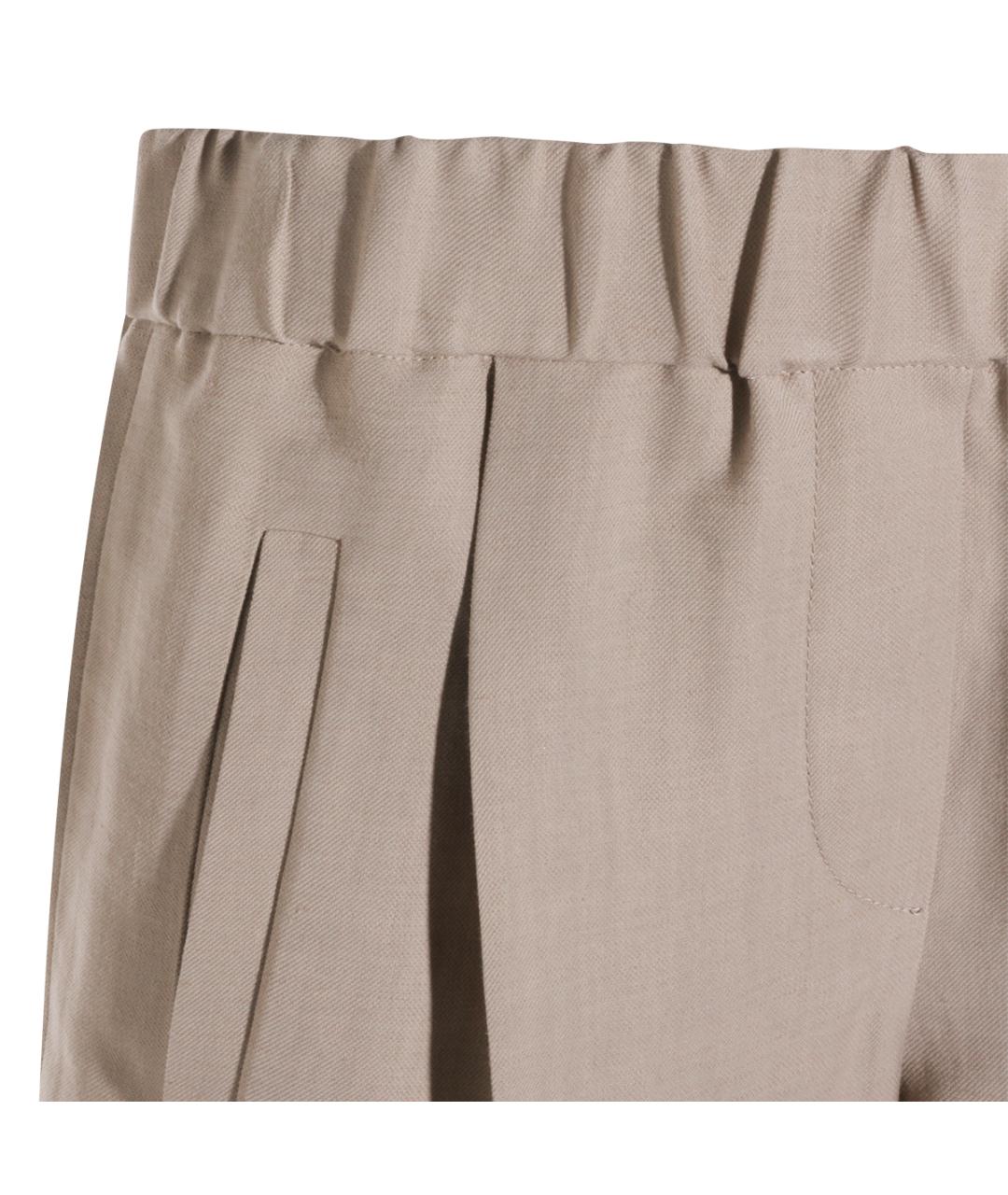 BRUNELLO CUCINELLI Бежевые вискозные шорты, фото 3